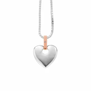 Cariad® Sterling Silver Big Heart Pendant with Diamond