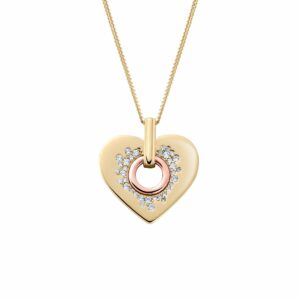 Cariad® 9ct Solid Gold Sparkle Pendant with Diamonds