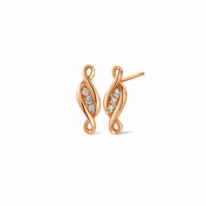 Past Present Future® 18ct Solid Gold 1854 Blend Stud Earrings with Diamonds