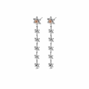 Nature’s Wonder Sterling Silver Daffodil Drop-Hoop Earrings